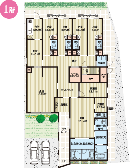フロア1階間取り図